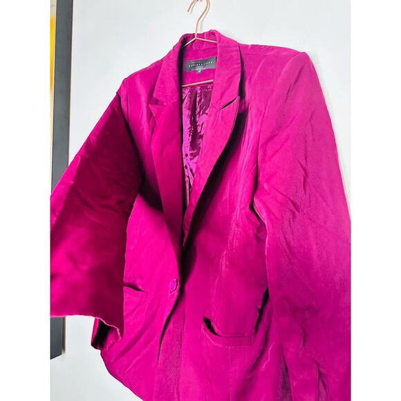 ENDLESS ROSE Purple Crepe Front Button Closure Jacket Blazer Size Medium - Picture 8 of 15
